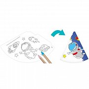 Party kloboučky Kosmonaut na malování