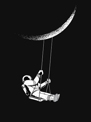 Tričko Moon astronaut